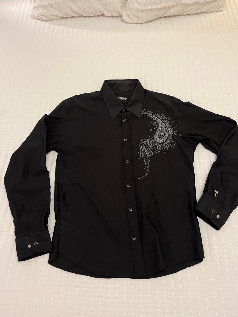 MONDO brand… button down shirt with snaps, and embroidery designs.